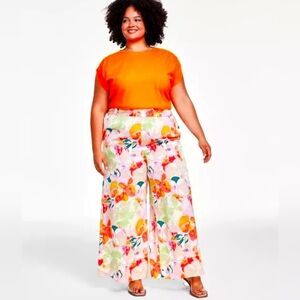 Bar III Floral Wide-Leg Pants